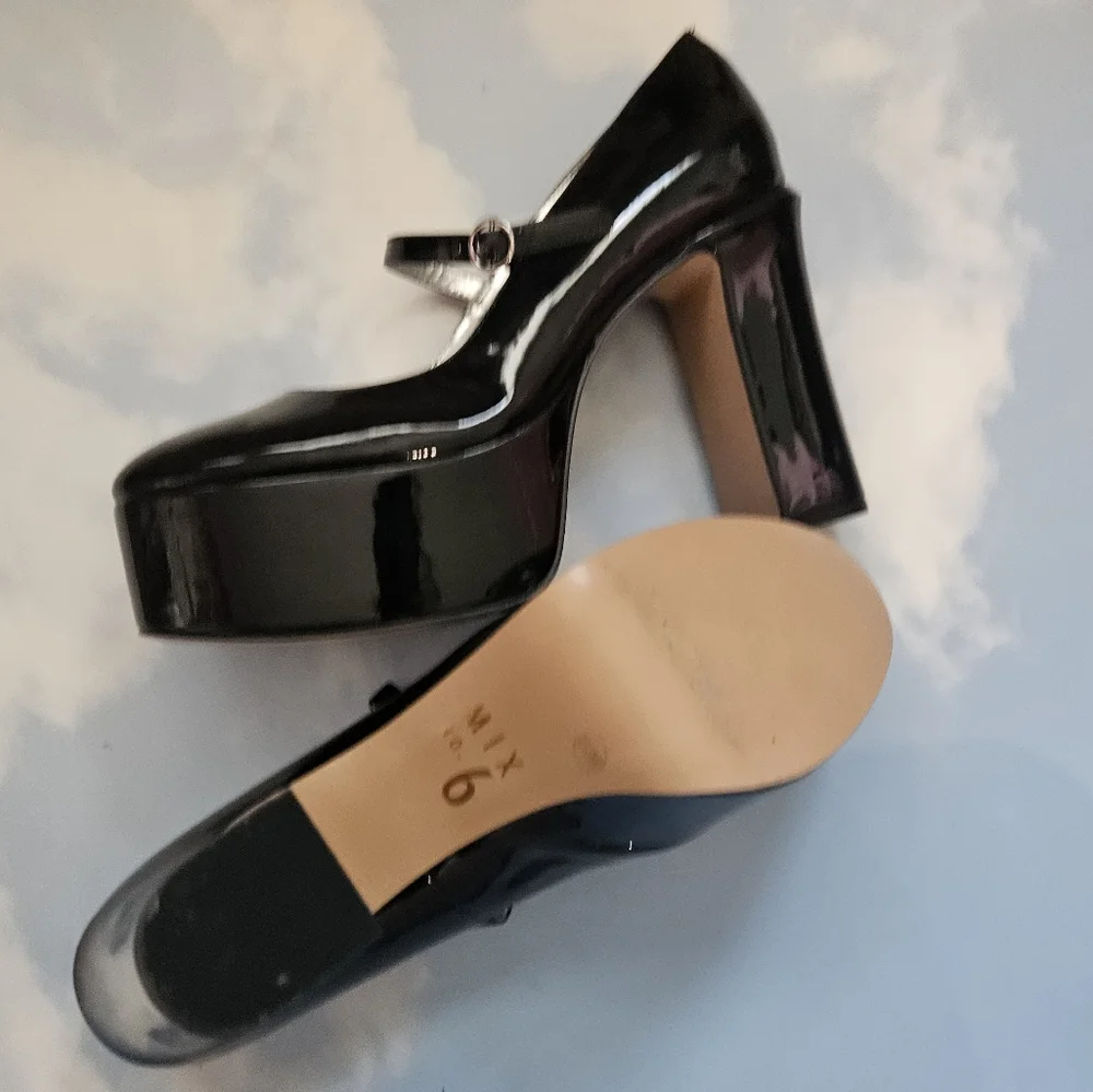 Mix No. 6 Black Platform Mary Jane Shoes